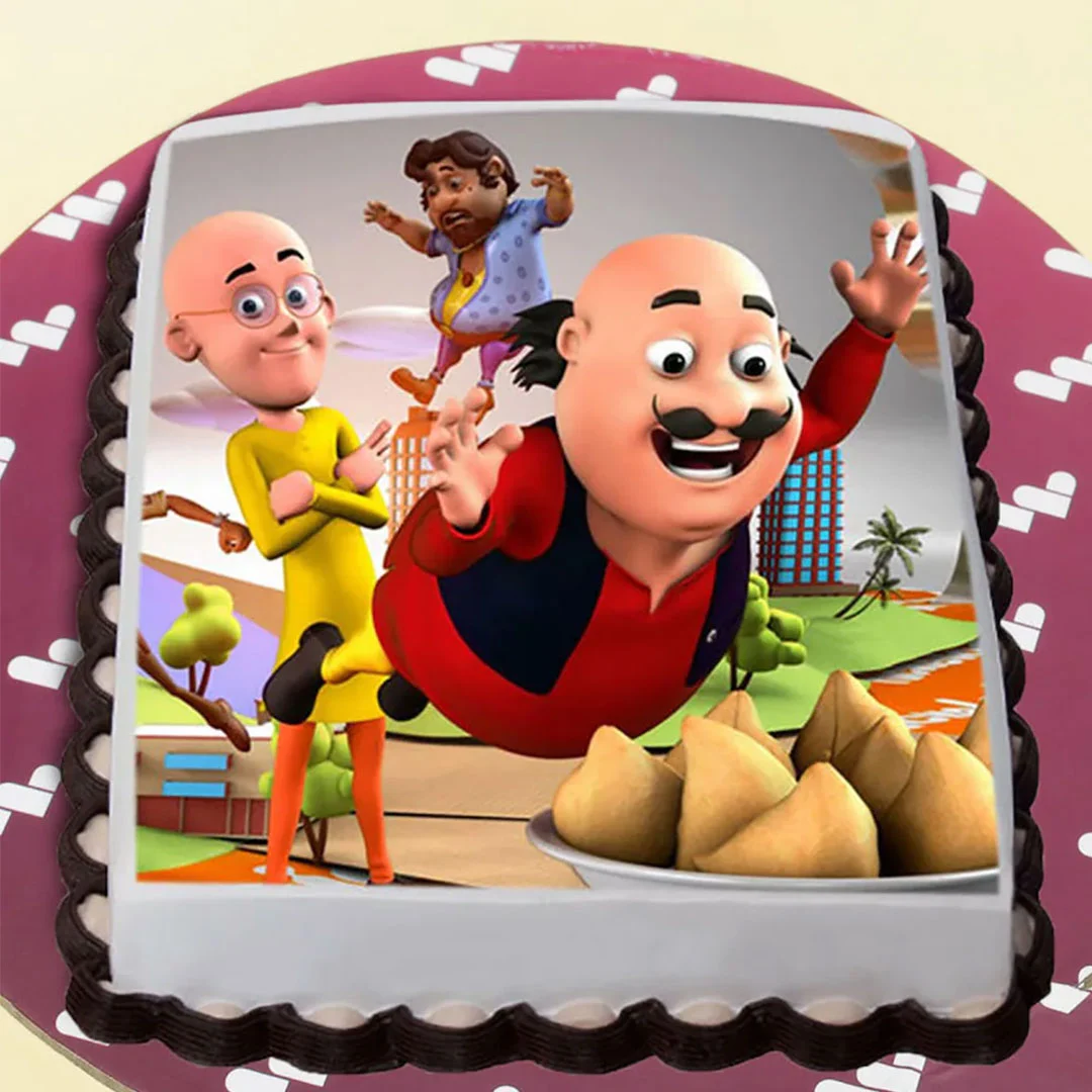 Cartoon Chocolate Personalized Photo Cake