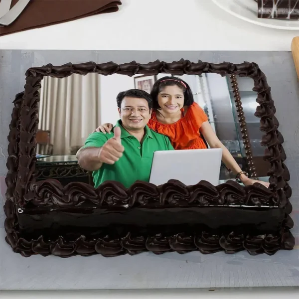 Dark Chocolate Personalized Photo Cake