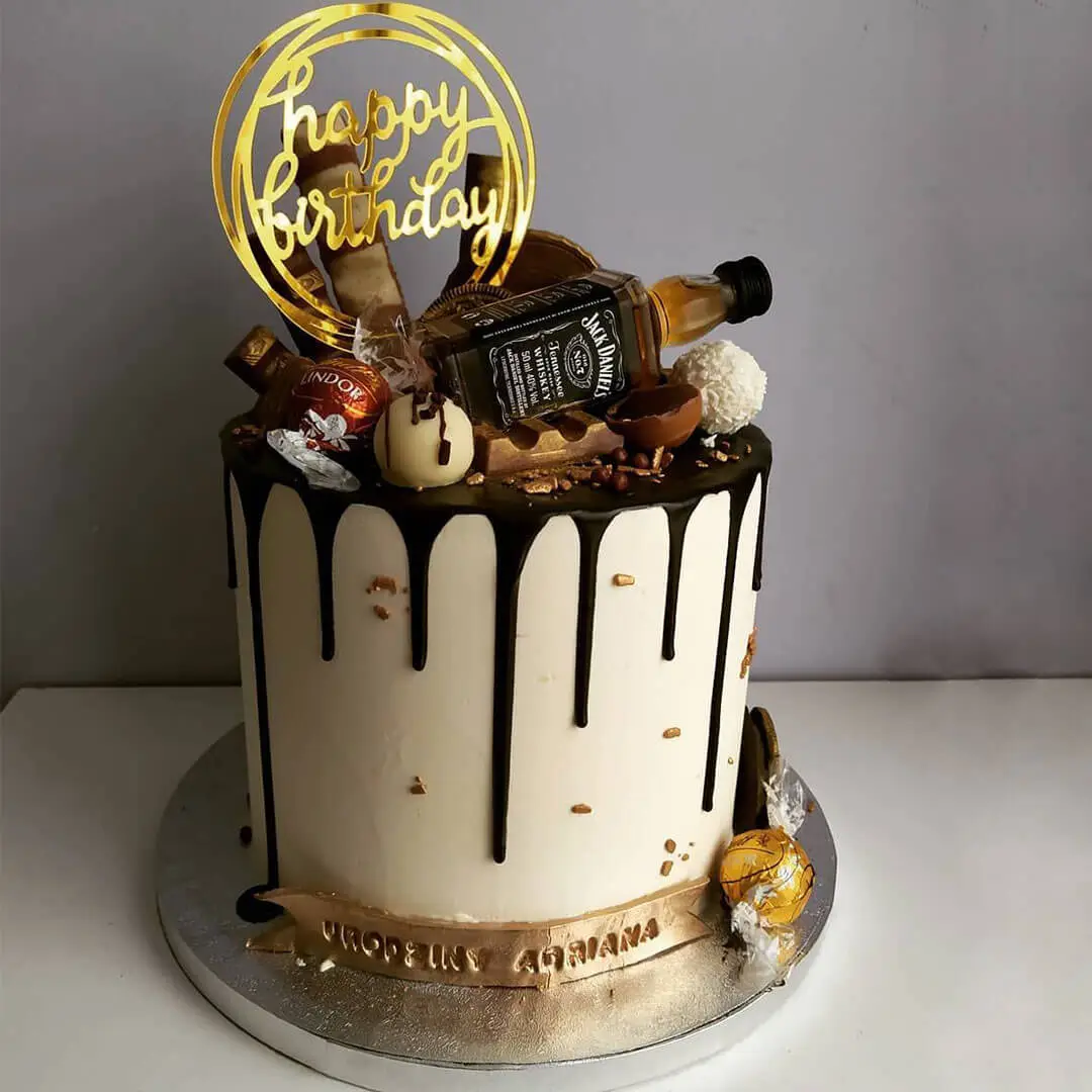 Chocolate And Liquor Birthday Cake