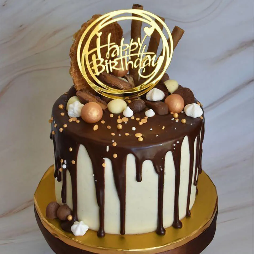 Chocolate Loaded Happy Birthday Cake