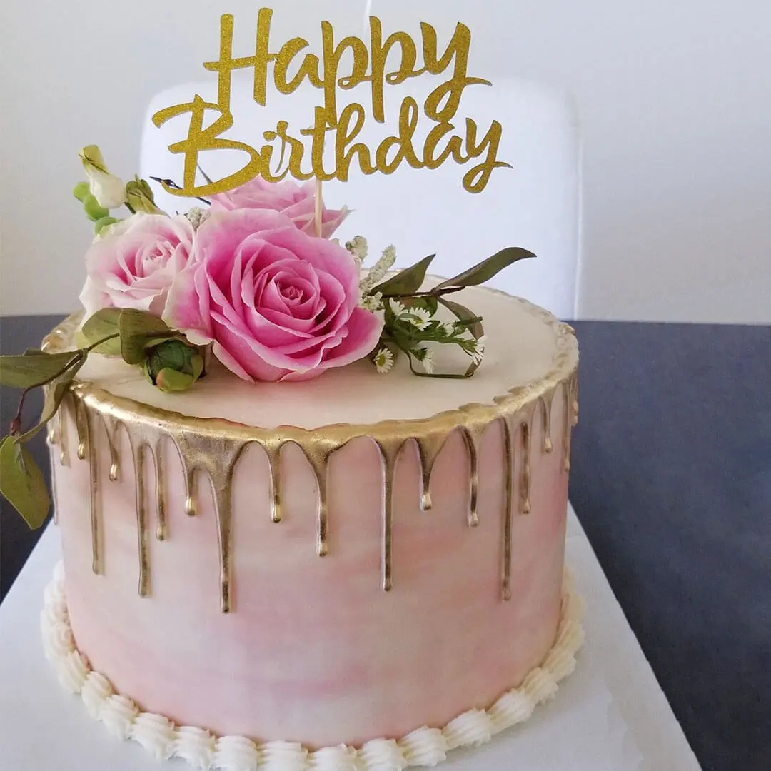 Fresh Floral Birthday Cake