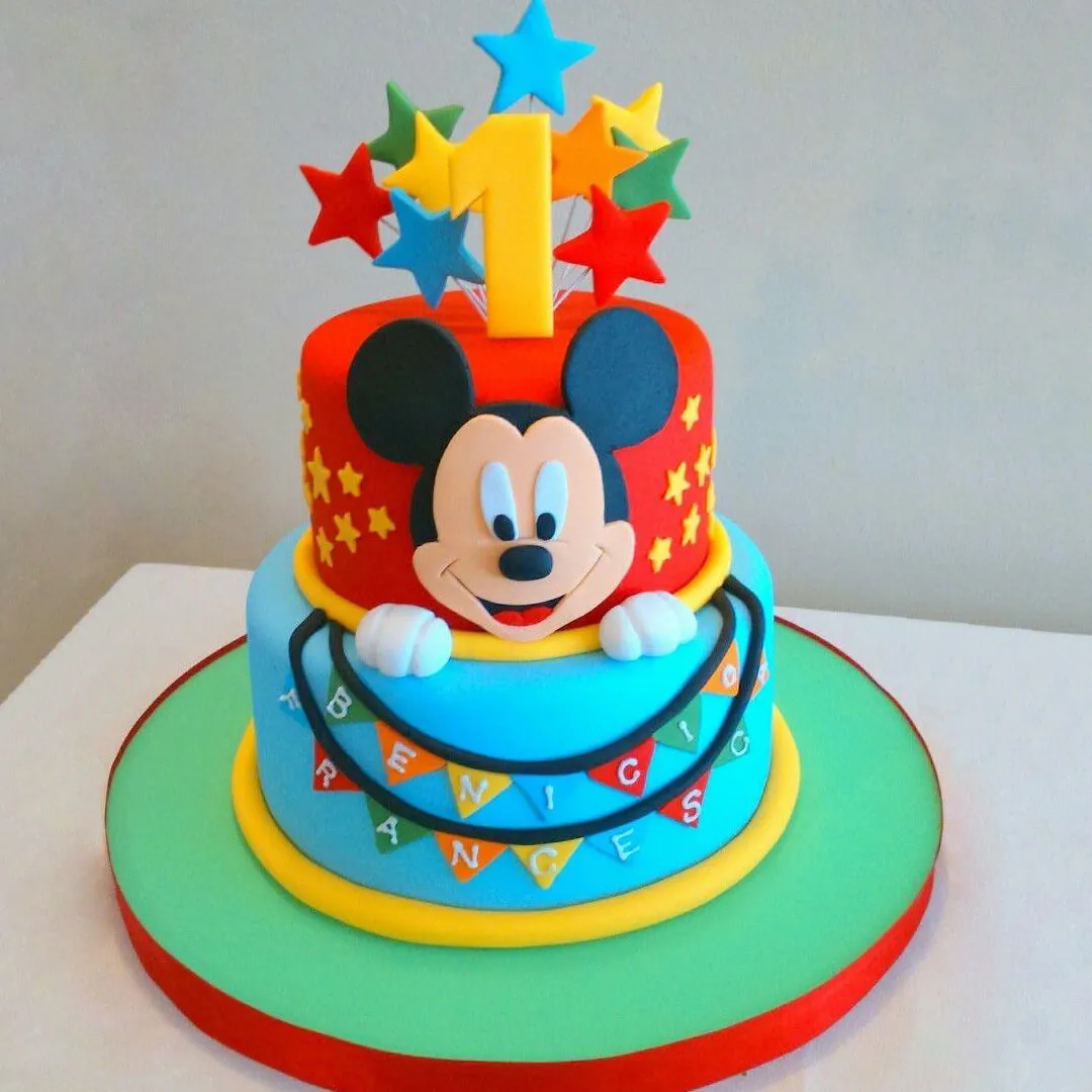 Mickey Mouse 2 Tier Birthday Cake