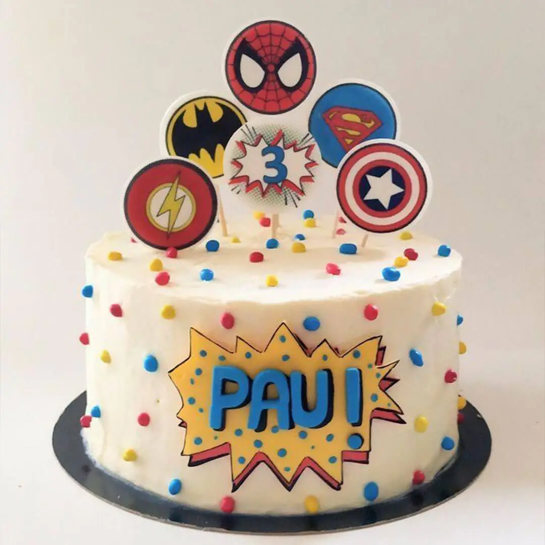 Super Heroes Theme Cake