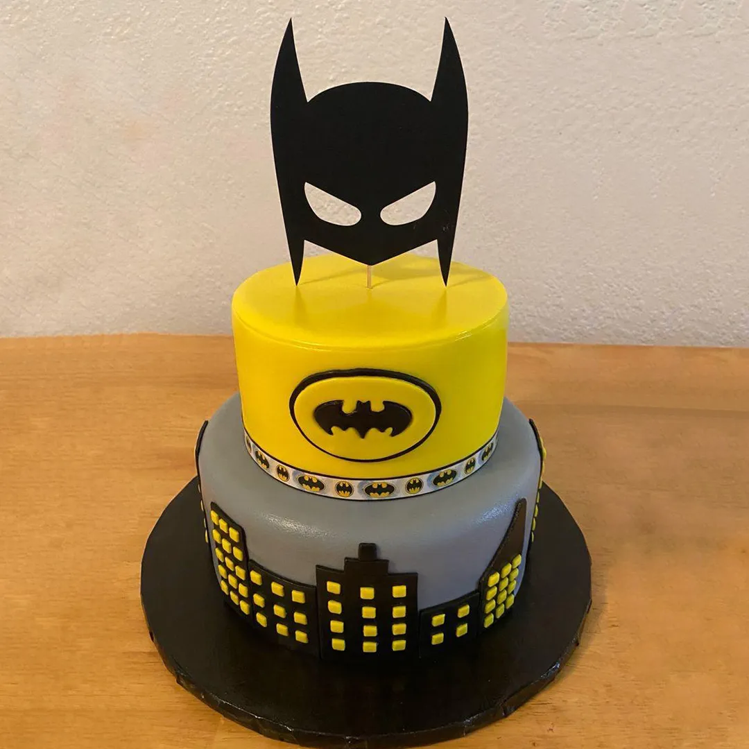 Batman 2 Tier Fondant Cake