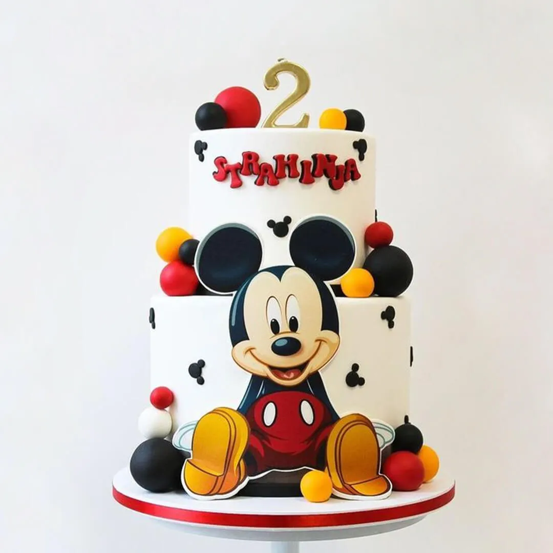 Mickey Mouse 2 Tier Birthday Cake