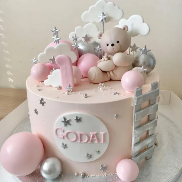 Faux Ball Teddy Theme Cake